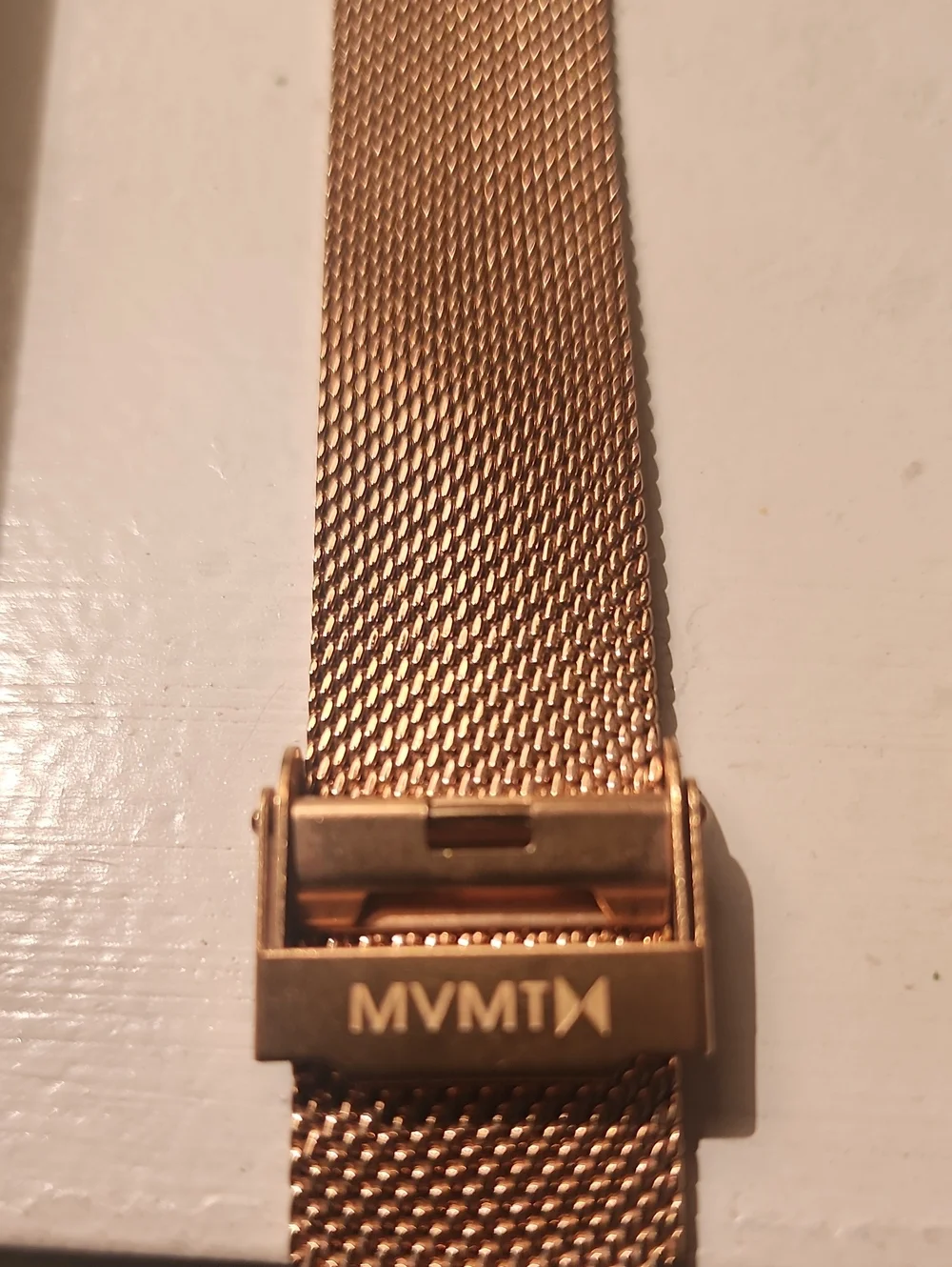 MVMT Rose Gold Mesh Watch with Mother-of-Pearl Dial